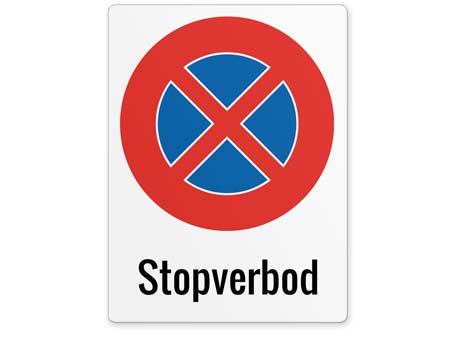 stopverbod parkeerbord staand formaat medium